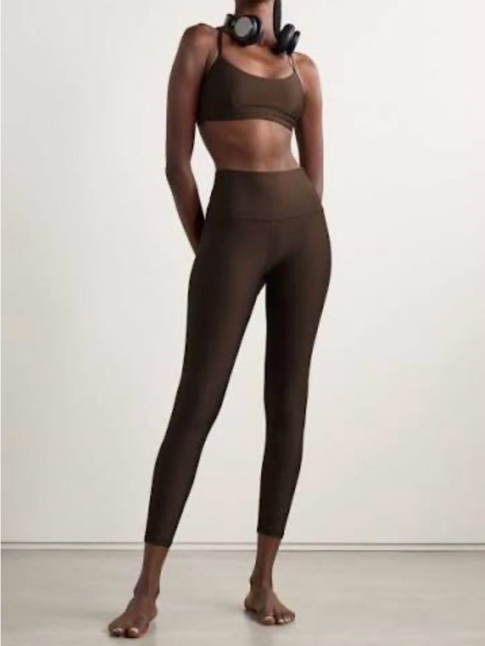 ALO Airlift High Waist Legging XXS and Bra XS Set Espresso